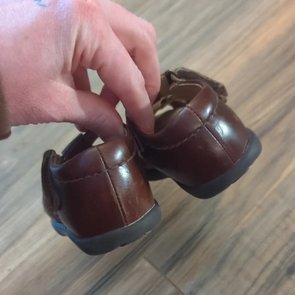 Stride Rite Dark Brown Woven Leather Fisherman Sandals for Kids - Picture 7 of 8